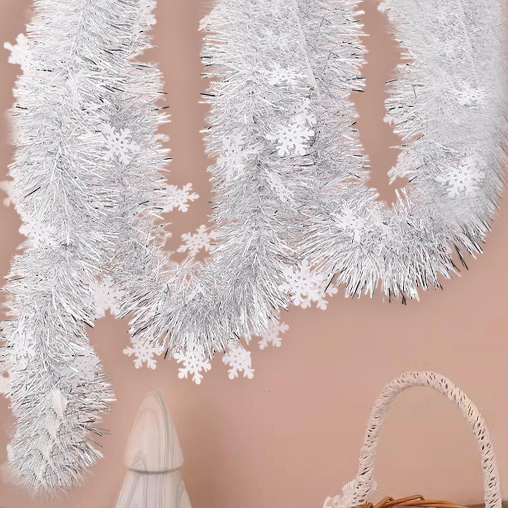 [reqoul] Guirlanda De Natal Xmas Streamer Prata 71 Polegada Longo Brilhante Pendurado