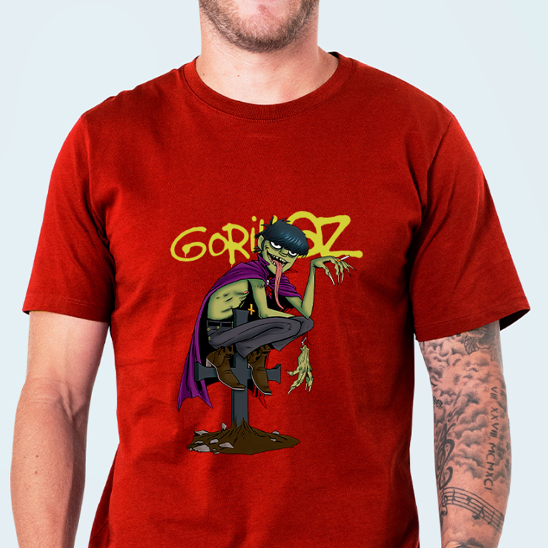 Camiseta GORILLAZ MURDOC Streetwear 100% Algodão Masculina e Feminina Unissex Camisa Premium Rock