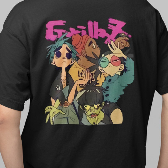 Camiseta Streetwear Gorillaz Masculina e Feminina Camisa Banda 100% Algodão T-Shirt