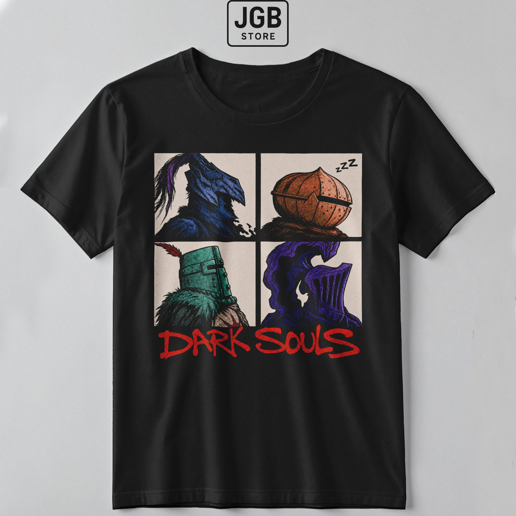 Camiseta Masculina Dark Souls Gorillaz Demon Days Paródia Halloween 100% Algodão Plus Size Blusa