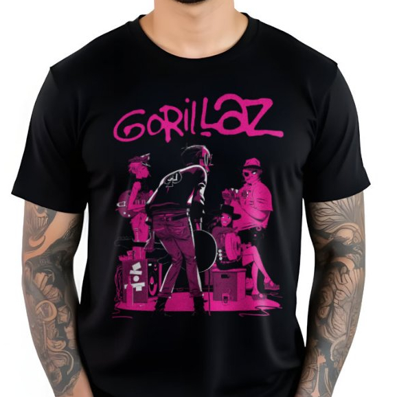 Camiseta Gorillaz Banda Rock 100% algodão