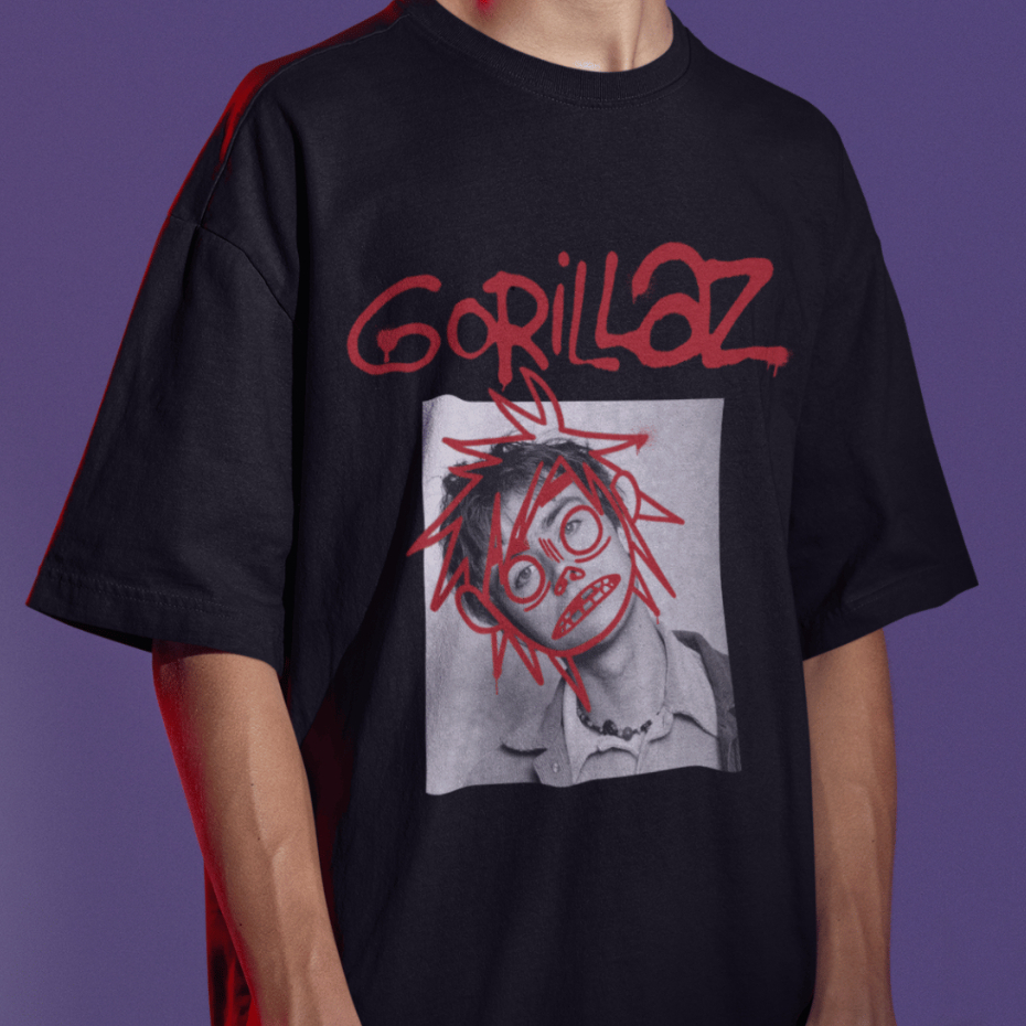 Camiseta Estampada Rock Banda Gorillaz Damon Albarn 90's Em Algodão Premium Camisa Unissex