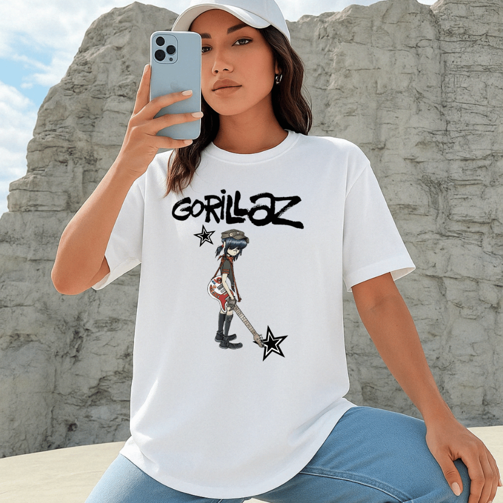 Camisetas Gorillaz Punk Rock Camisa Verão Anos 90 Blusa Vintage Banda Musical