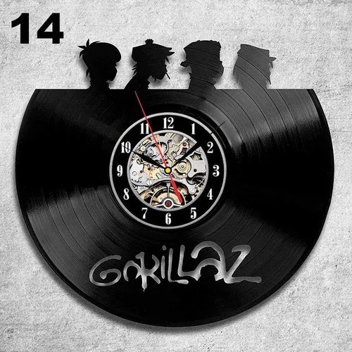 Gorillaz 14 - Relógio Disco De Vinil Decoração