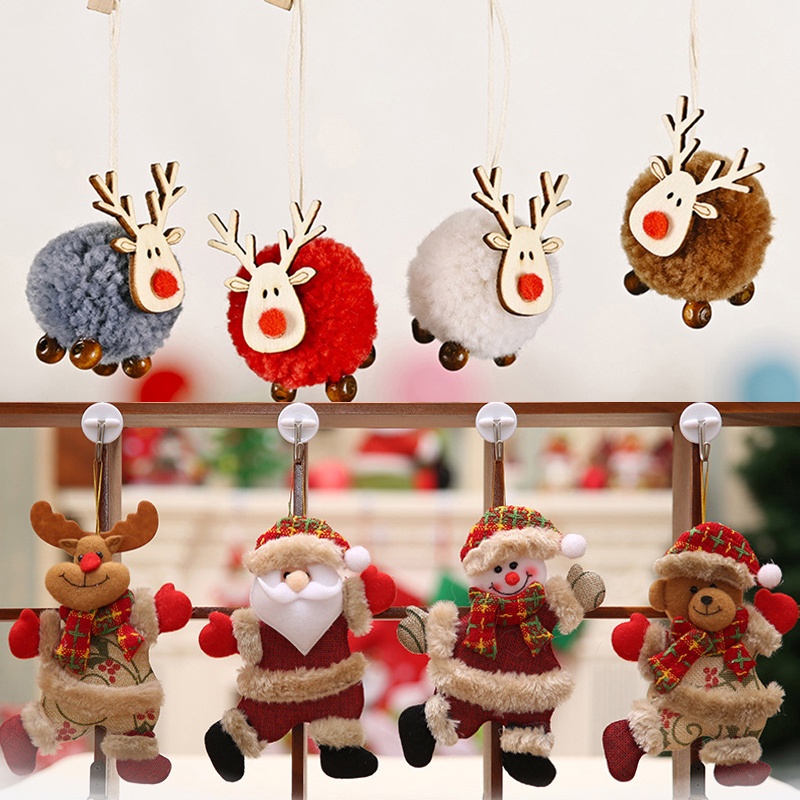 Feliz Ano Novo XMas Ornamentos Diy Presente Papai Noel Rena Boneco De Neve Árvore Pingente Boneca Pendurar Para Casa Dec
