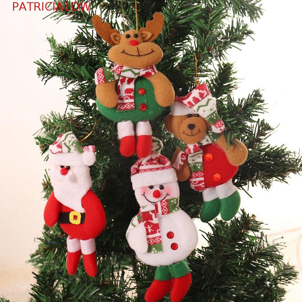PATRICIA1OW Decoração De Árvore De Natal Papai Noel Boneco De Neve Elk Bear Xmas Plush Soft Ornamentos Decorativos Fofos