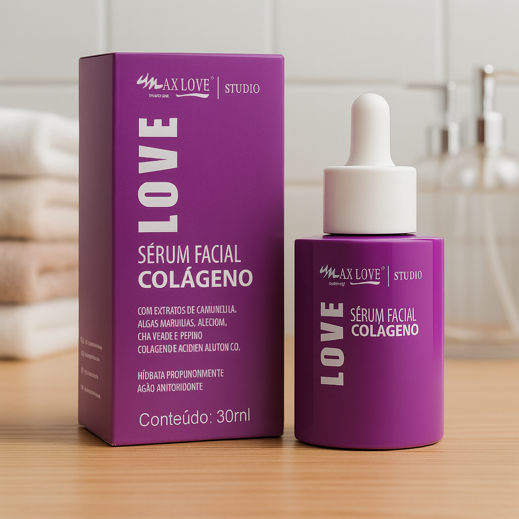 Sérum Facial Max Love Colágeno – Hidratação e Firmeza