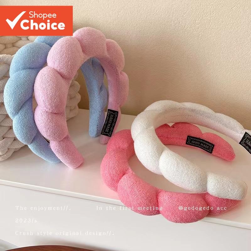 Simples Nuvem Faixa De Cabelo Moda Coreana Doce Cor Bandana Perfeita Para Lavar O Rosto Mulher