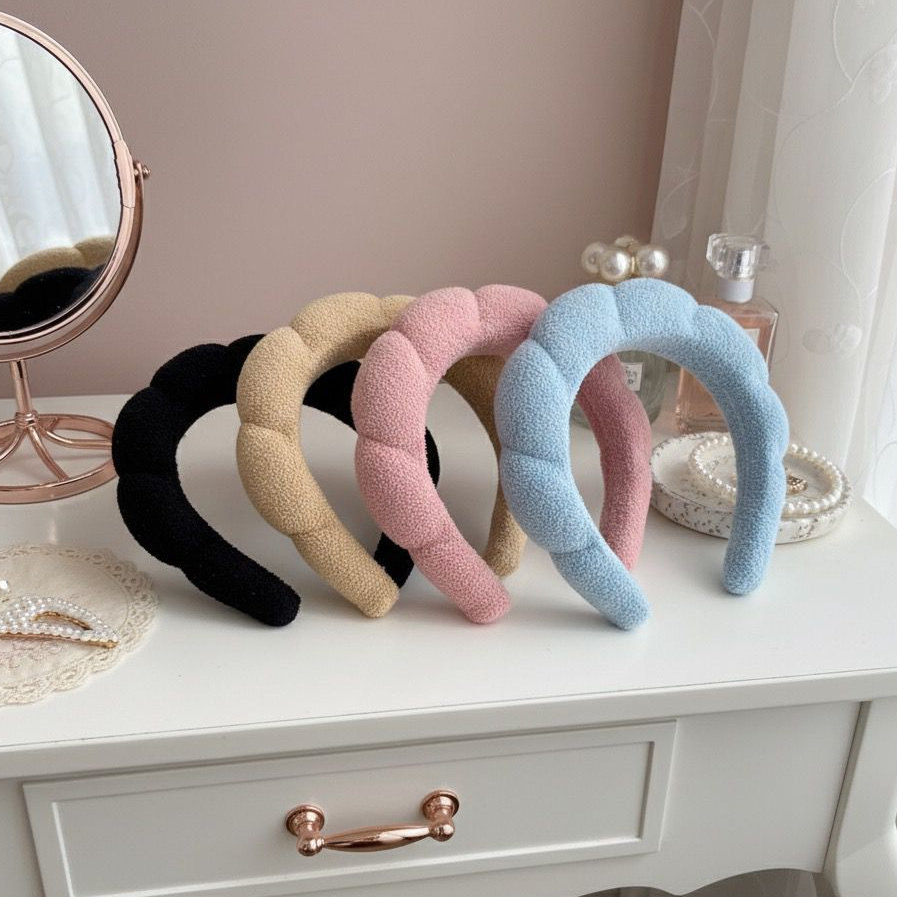 Tiara Nuvem SkinCare Faixa De Cabelo Pelucia para Banho, Maquiagem, Cuidados Com A Pele