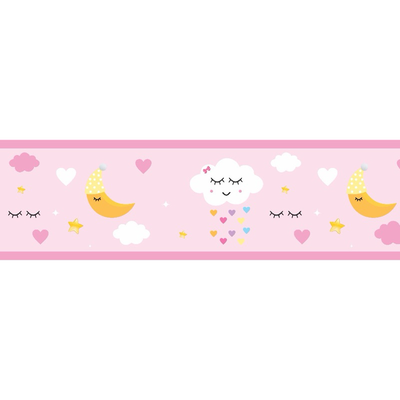 Kit 4 Faixas Decorativas Infantil Menina Chuva de Amor Nuvem