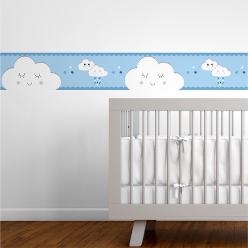 Faixa Decorativa Nuvem Azul Quarto