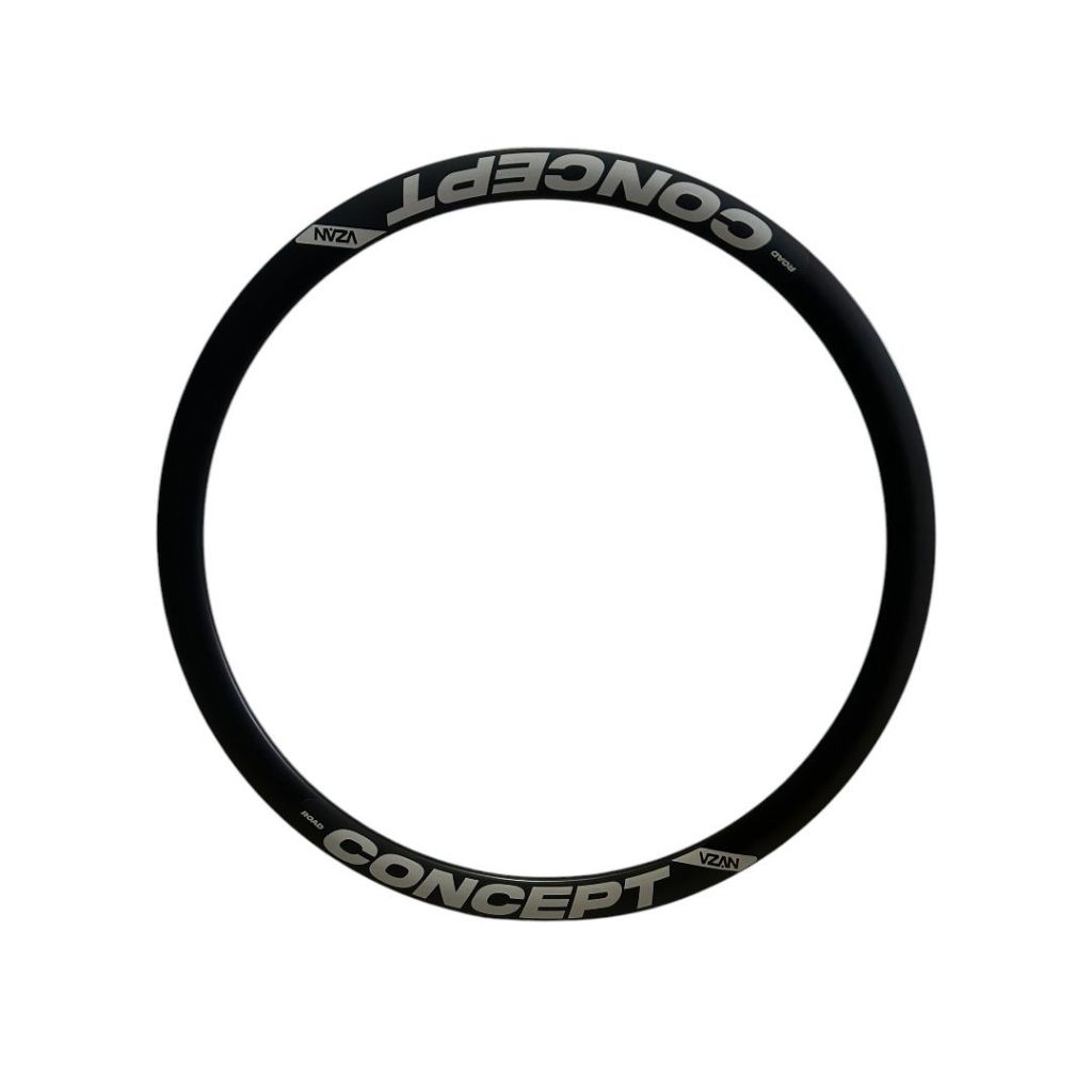 Aro Vzan Concept 700C Speed Disc Tubeless Ready 24 Furos Preto Alumínio Parede Dupla Perfil 37,5 mm Road Bike Gravel