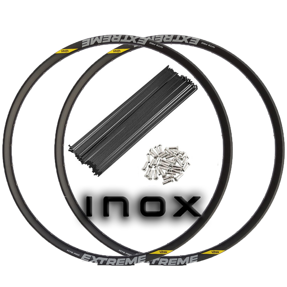 Kit Aro 29 Bike Vzan Extreme Pro Disc 36 Furos Tubeless Com Raios Inox - PAR 2 Aros 36F