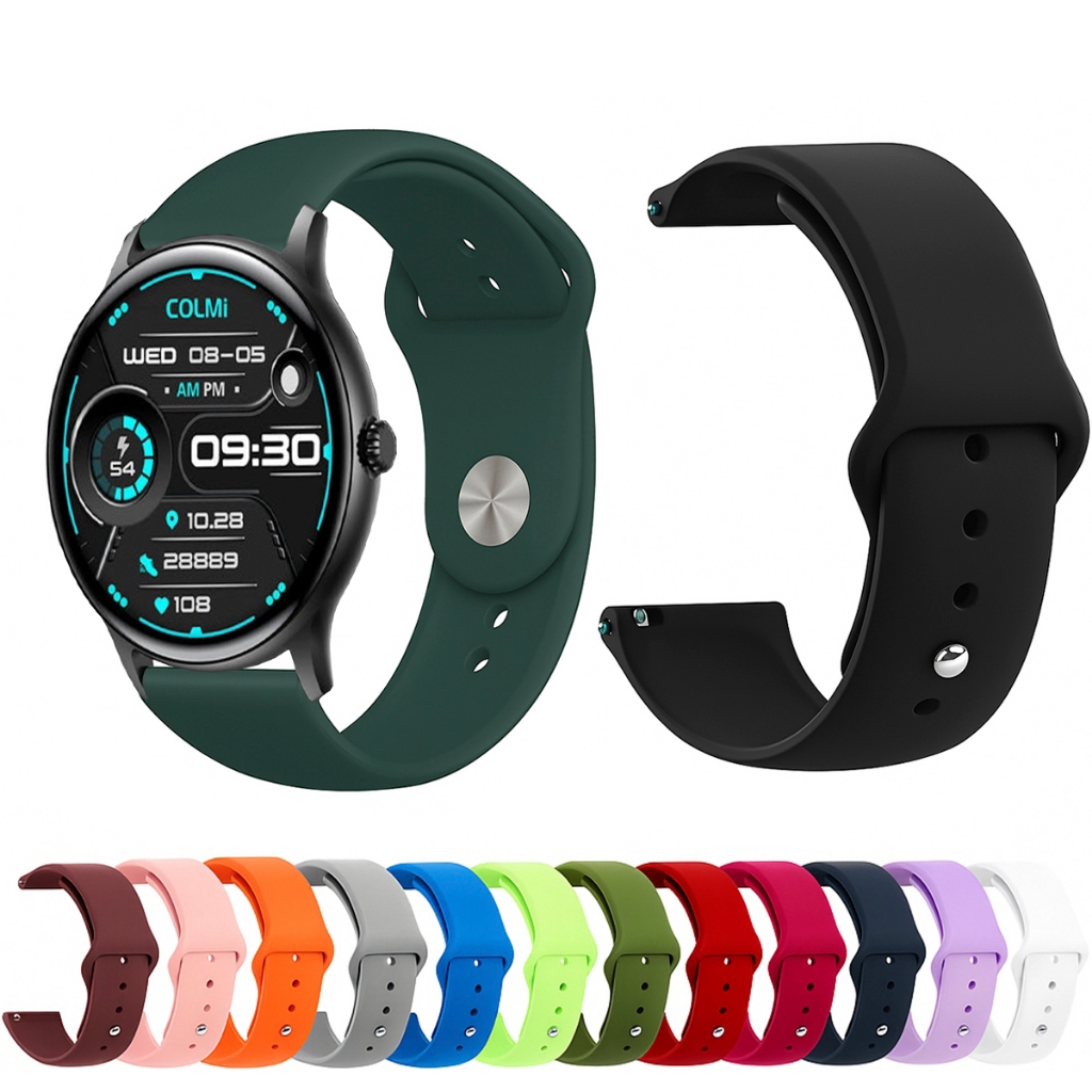 Pulseira 22mm de silicone LISA para Smartwatch Colmi I10