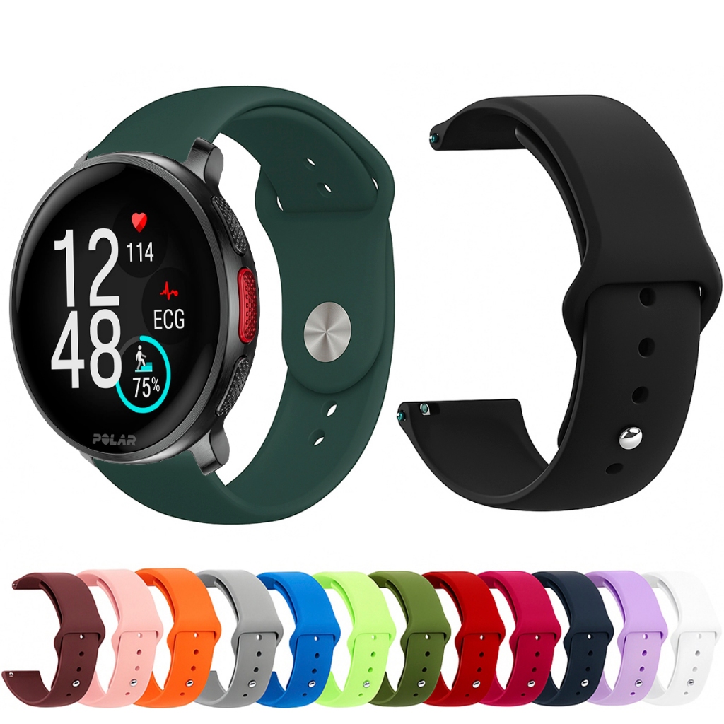 Pulseira 22mm de silicone LISA para Smartwatch Polar Vantage V3