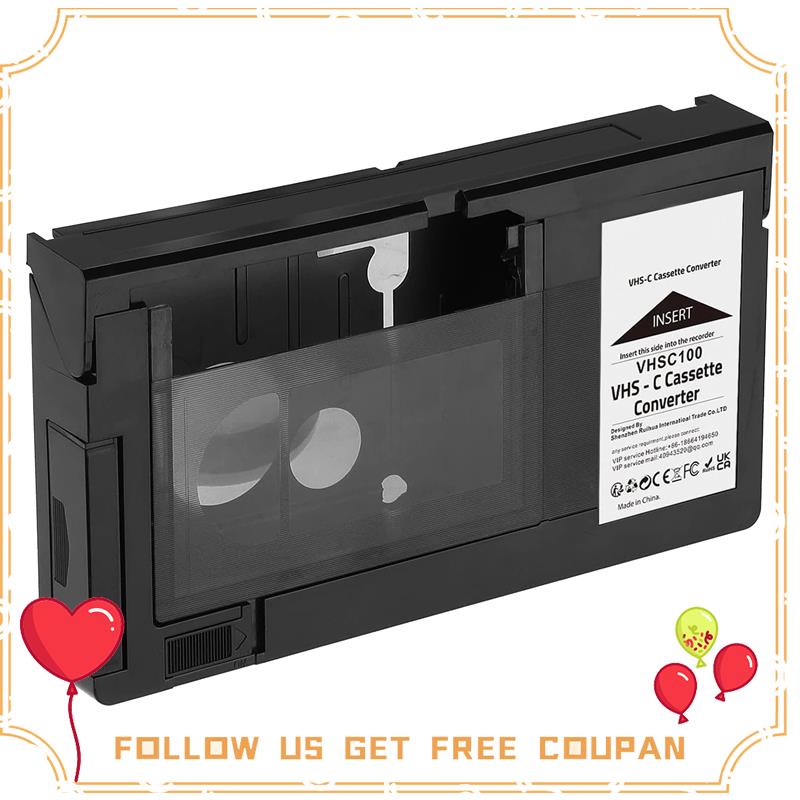 Adaptador De Cassete VHS-C Para Câmeras De Vídeo SVHS JVC RCA Panasonic Motorizado Não 8mm/MiniDV/Hi8 Fácil Instalação De Usar