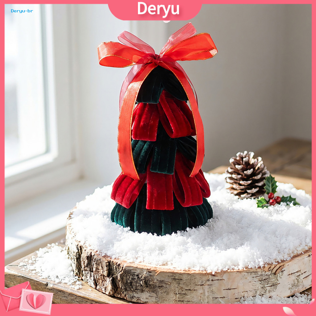 Mini Christmas Tree Decorations Soft Velvet Ornaments Handmade Pipe Cleaner Small Xmas Desk Decor Diy Tiered Holiday for