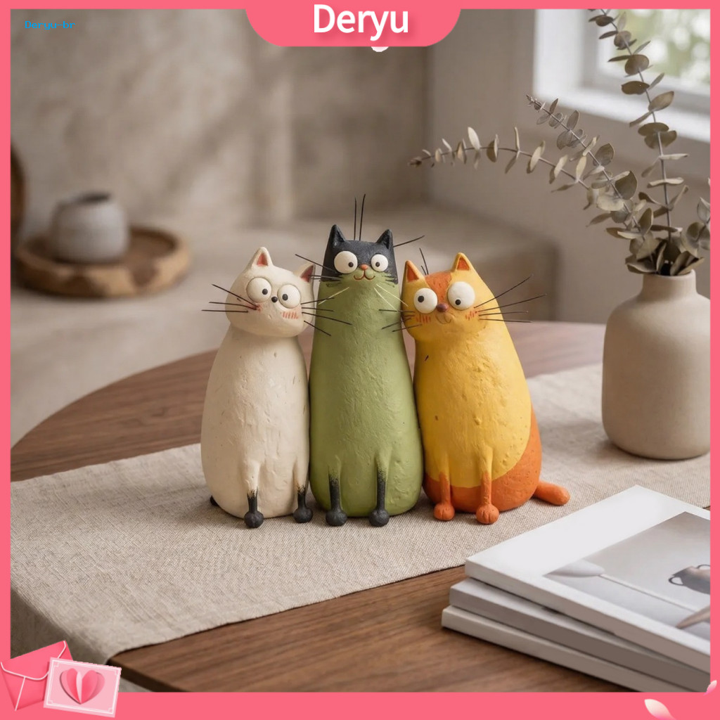 Resin Cat Ornament Handmade Decor Quirky Vase Flower Holder for Desk Shelf Mini Planter for Dried Flowers Cute Home Uniq