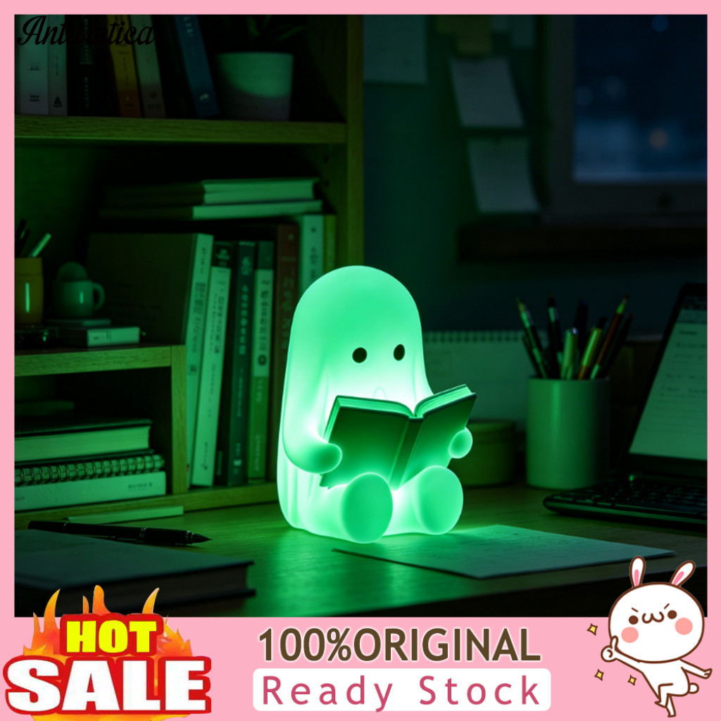 Desktop Ghost Statue Decoration 3d Printed Cute Mini Figurine – Halloween Decor Sitting for Bookshelf Desk Indoor Home