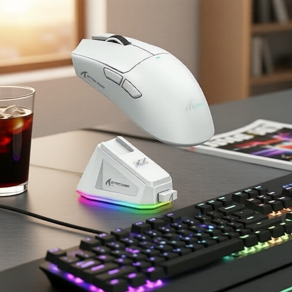 Mouse Gamer ATTACK SHARK X11 de Três Modos: PAW3311, 22000 DPI, 400 IPS, 40g, 1kHz, iluminação RGB, carregamento rápido