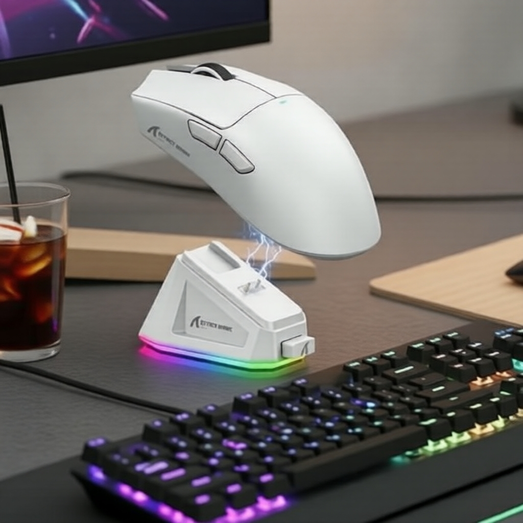 Mouse Gamer RGB Tri-Modo ATTACK SHARK X11: PAW3311, 22000 DPI, 400 IPS, 40g, 1kHz, Anel de Recarga Magnética