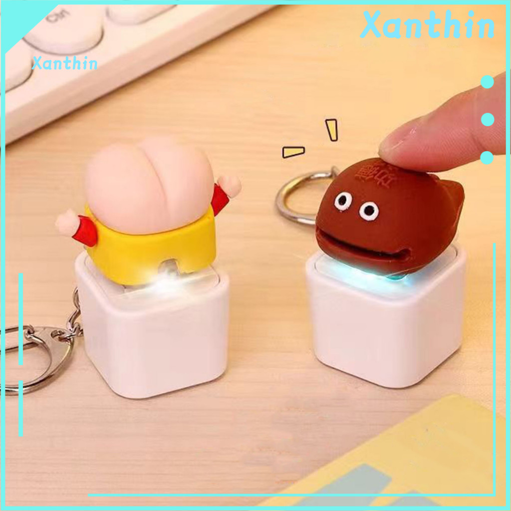 Adults Keycap Toy Stress Relief Click Mechanical Keyboard Fidget with Sound Light – Clicking for Kids Wooden Fish Duck