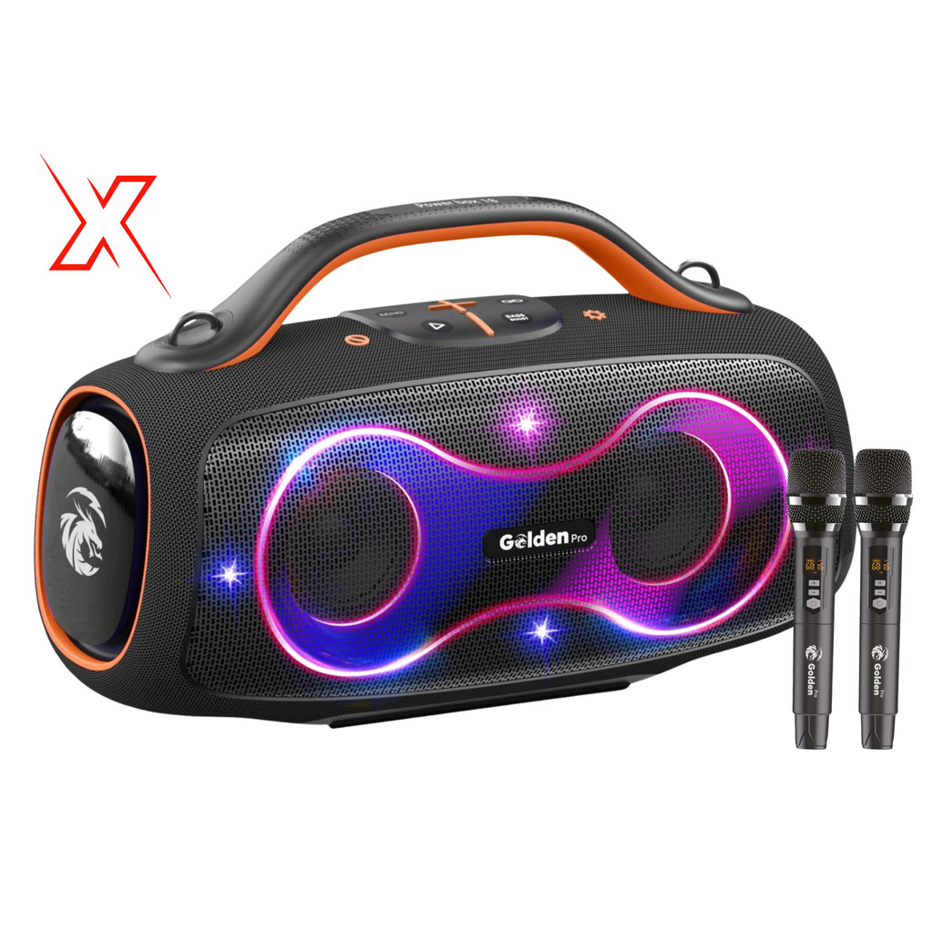 Caixa de Som Golden Pro ( POWER BOX 19 -18 ) GP-13000 300W RGB TWS 2 / microfone