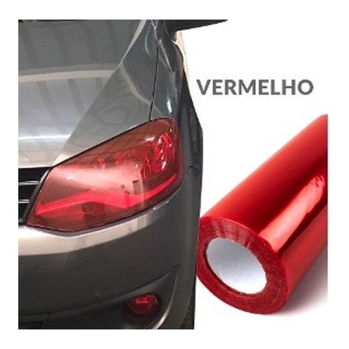 Pelicula Mascara Negra Vermelha Farol Lanterna 1m x 46cm
