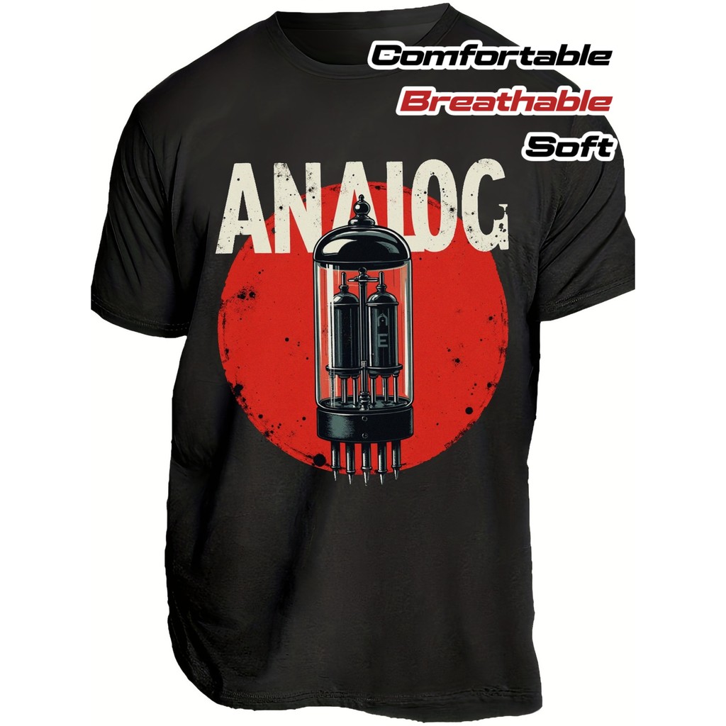 Camiseta Unissex Oversized Plus Size Feminina Masculina Camiseta  Lanterna Vermelha Vintage Eletrônico Retrô Geométrico