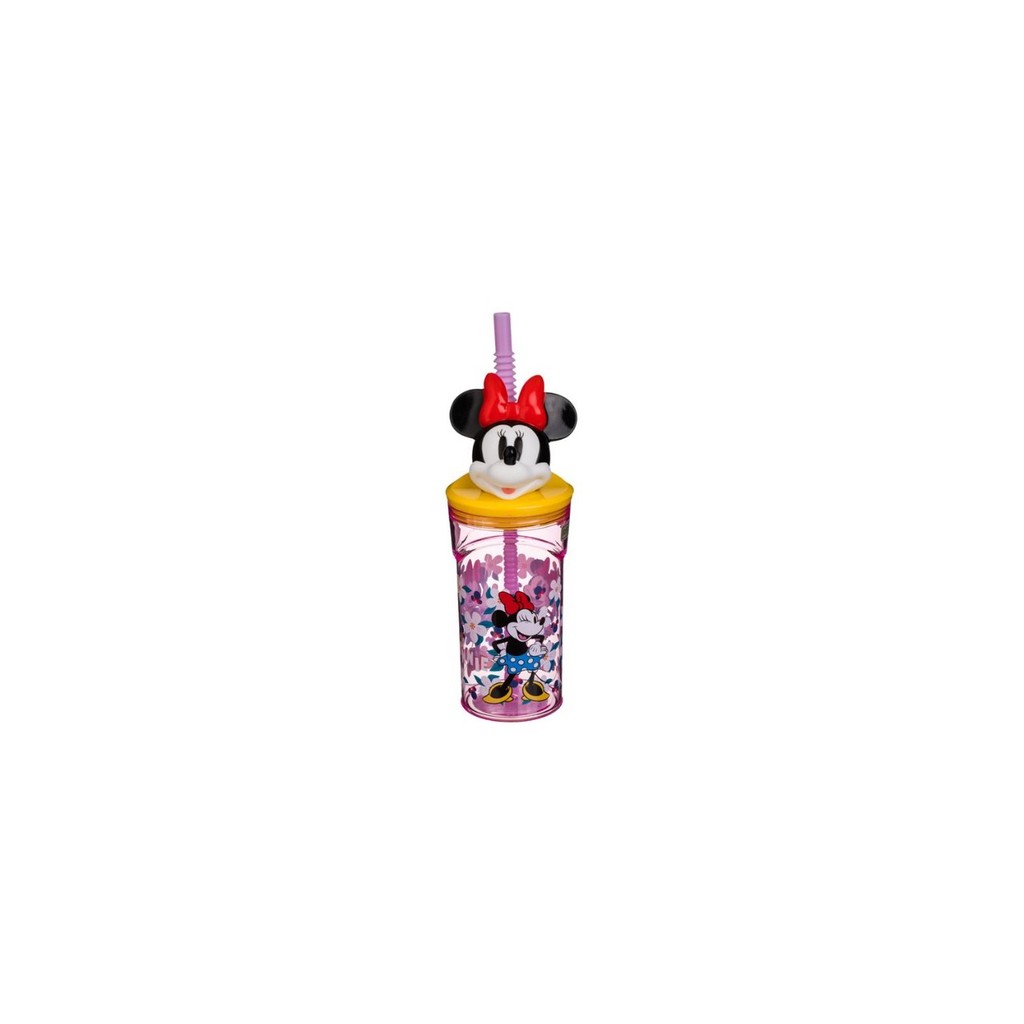 Copo Minnie 3D Infantil Disney c/ Canudo 360ML - Tuut