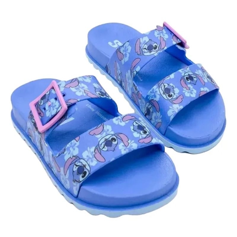 Chinelo Summer Slide Stitch menina Disney Mania  Confortável Macio Leve ajustável Grendene ORIGINAL.