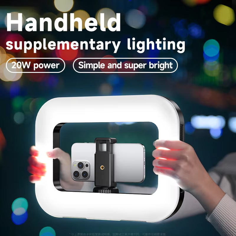 Escurecimento Recarregável LED Ring Light Anel De Luz Coelho Gaiola Bluetooth Selfie Smartphone Para Equipamento Vídeo V