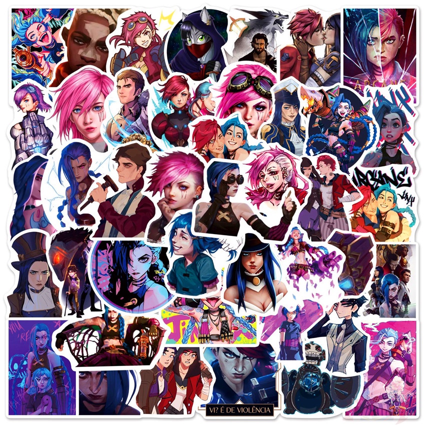 50Pcs/Set ❉ Arcane Series 02 League of Legends Stickers ❉ LOL DIY Fashion Waterproof Doodle Decals Stickers