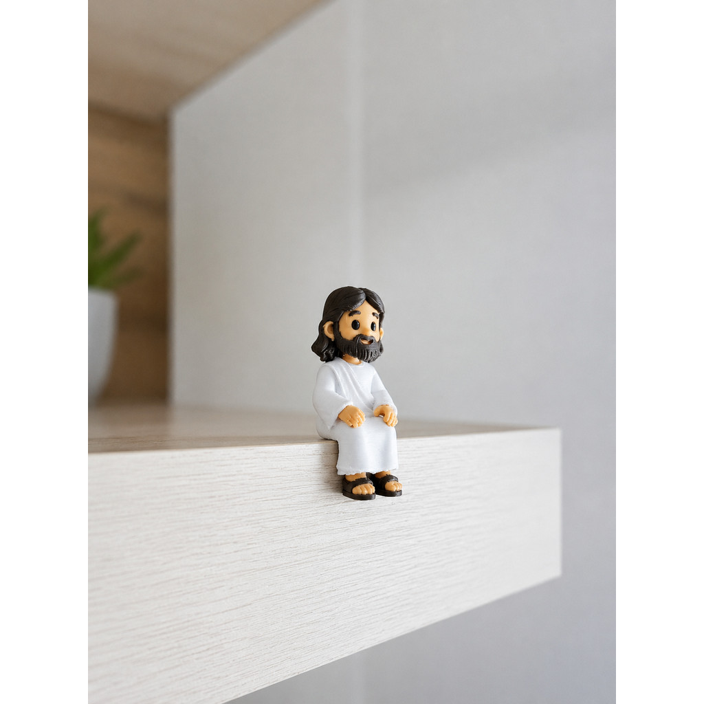 Miniatura Mini Jesus Cristo - sentado no monitor ou prateleira