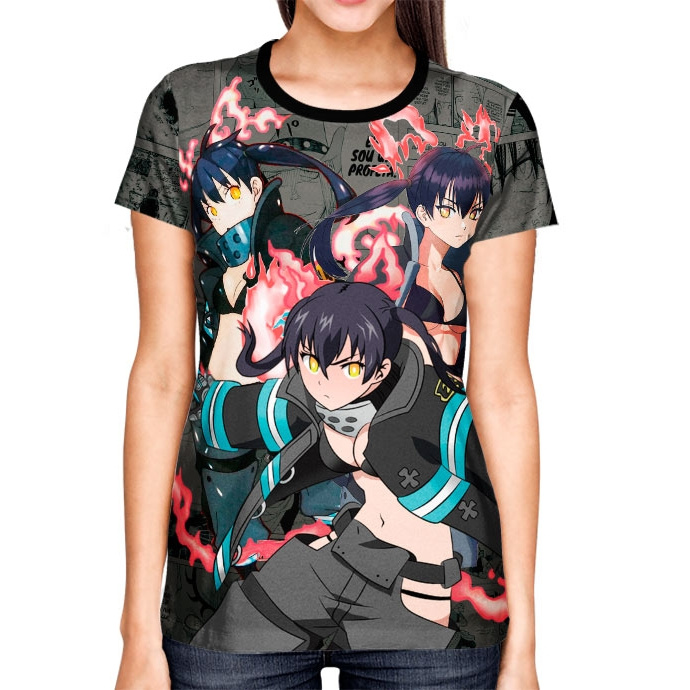Camisa Full Print Mangá Exclusiva Tamaki Kotatsu Fire Force