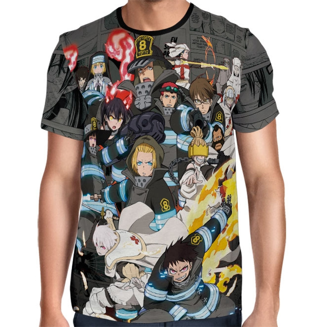 Camisa Full Print Mangá Exclusiva Fire Force