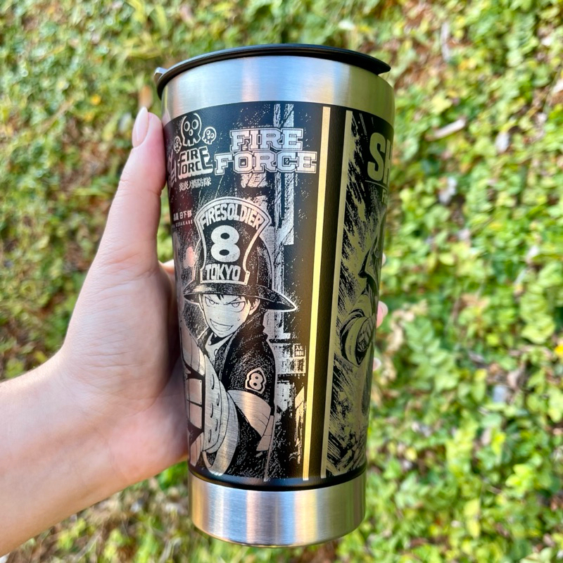 Copo Térmico FIRE FORCE 473ml – Arte Completa a Laser 360° Exclusiva