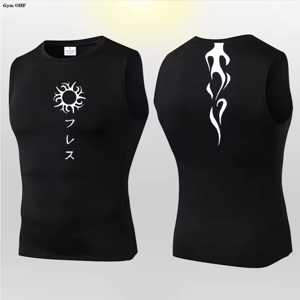 Camiseta Regata Compressão Academia Treino Simbolo Gotigo Fire Arte Exclusiva Gym