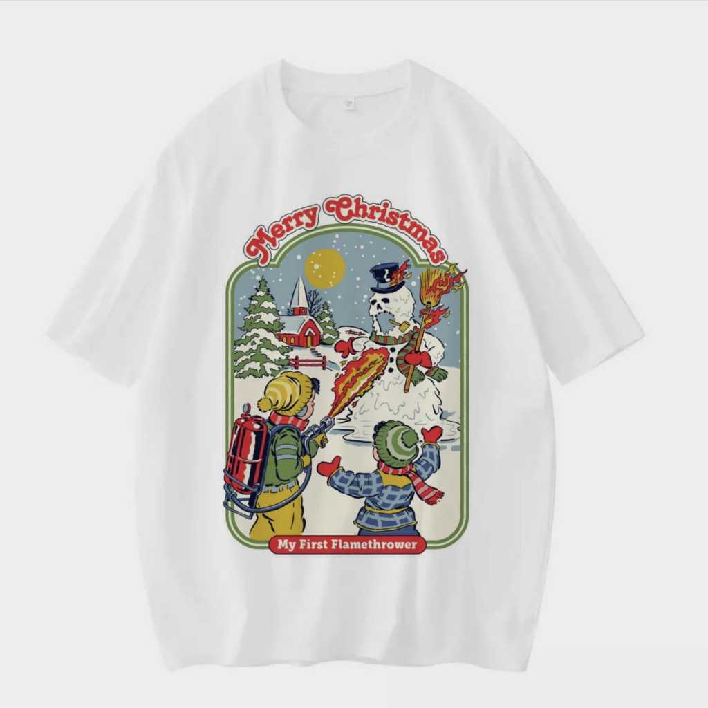 Camiseta Fire in Merry Christmas - [Premium Exclusiva] Blusa divertida estampada natal camisa alternativa