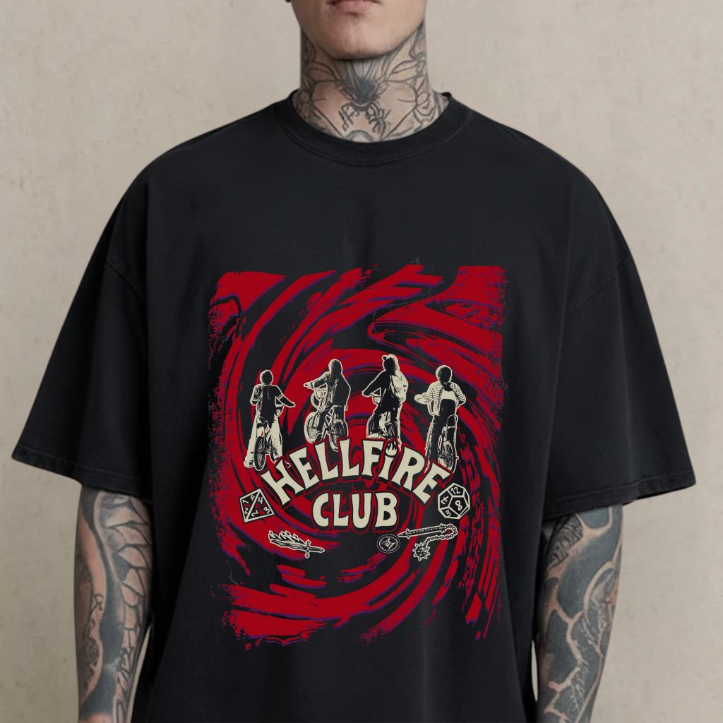 [Camiseta Premium em Algodão Puro]TT Camiseta Hell Fire Club Strange Things Exclusiva Fãs Saga