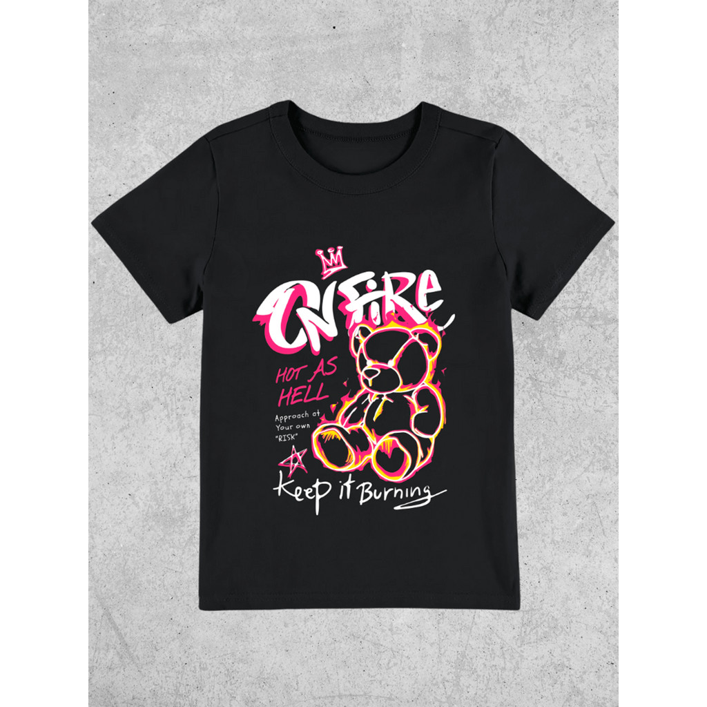 Camiseta Urso On Fire Keep it Burning - Estilo Tumblr / LANÇAMENTO EXCLUSIVO
