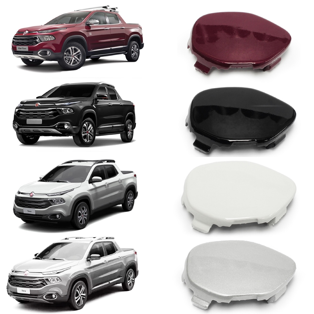 Tampa do Guincho de Reboque Fiat Toro Já Pintada na Cor do Veículo 2016 2017 2018 2019 2020 2021 Encaixe Perfeito