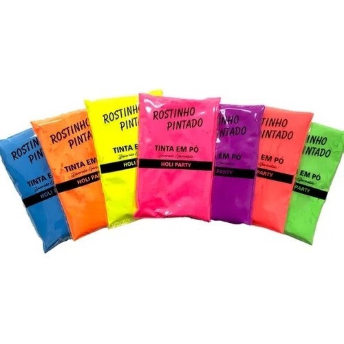 7 Tintas Em Pó Holi Party Festa Das Cores - Rostinho Pintado 100gr