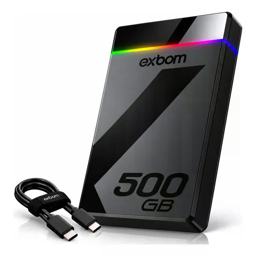 Hd Externo Portátil 500gb Exbom Slimvault Usb 3.1 Tipo-c