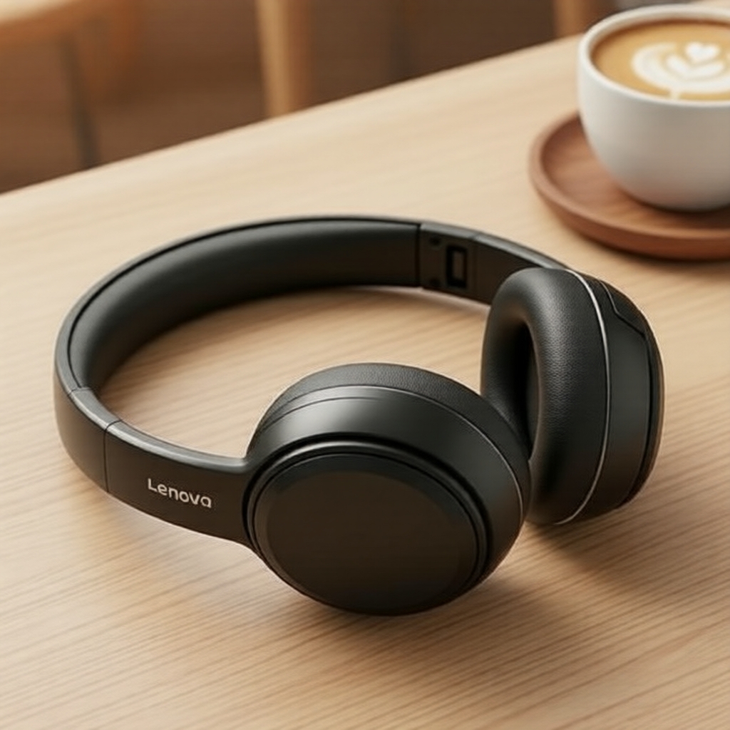 Fones de ouvido para jogos Lenovo over-ear, Bluetooth 5.4, ANC, drivers de 40 mm, bateria de 70 horas, com fio/sem fio,