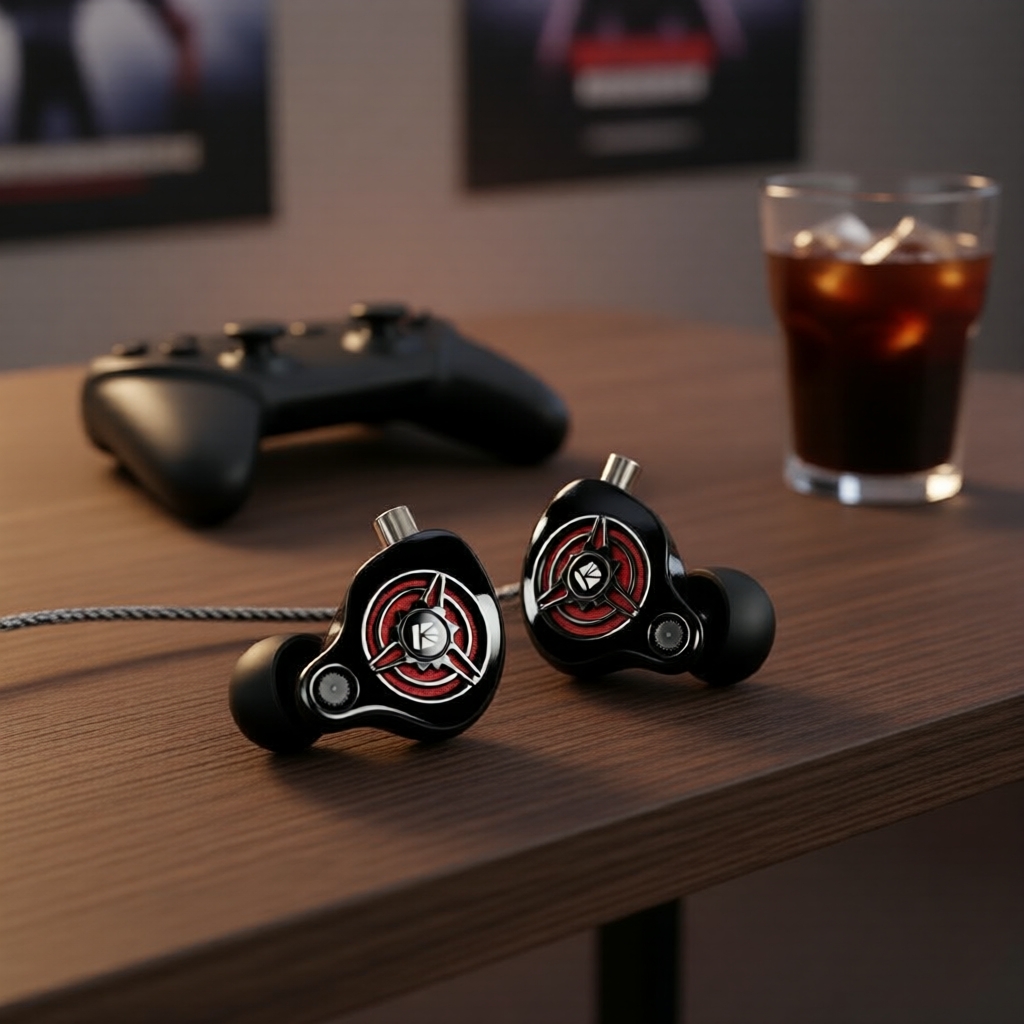 Fones de ouvido para jogos KBEAR BANG-K, drivers de 10 mm, HiFi estéreo, cabo destacável, 3,5 mm/Tipo-C, design in-ear,