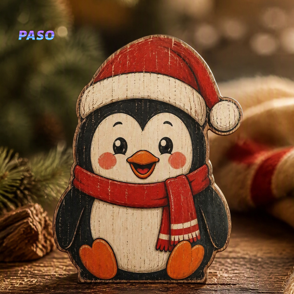 Decorative Shelf Statues Christmas Wooden Table Decorations Santa Claus Snowman Reindeer Ornaments Distressed Tiered Tra