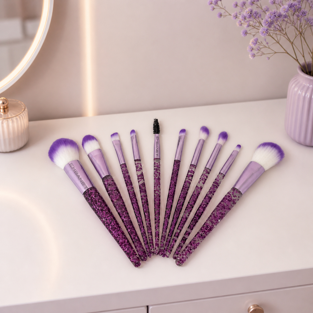 150un Pincéis Glitter Maquiagem Multifuncional Cerdas Macia Kit Profissional Nécessaire Viagem