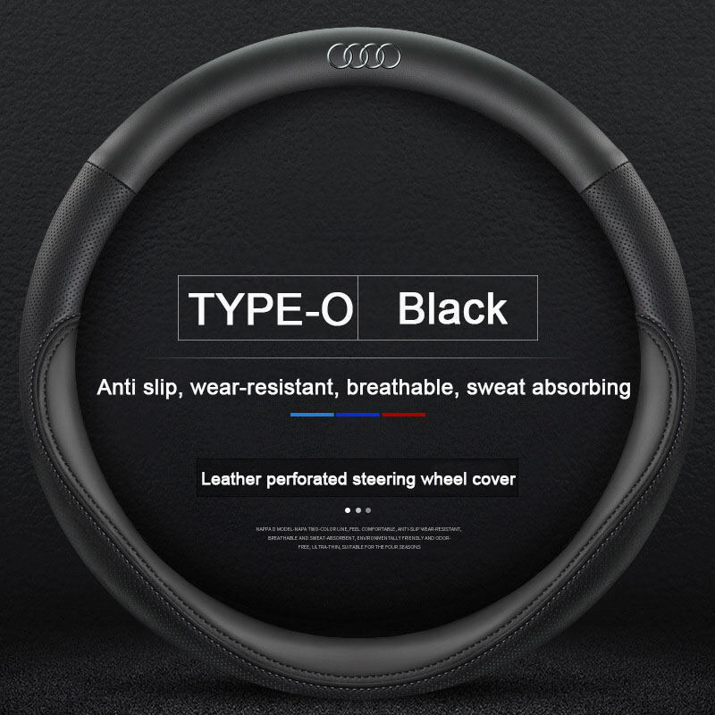 Car Steering Wheel Cover Microfiber Leather Car Steering Wheel Protector Breathable Anti Slip Steering Wheel Cover 38Cm/