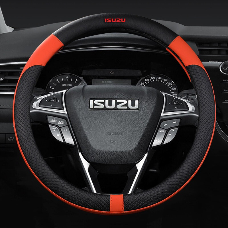 Leather Car Steering Wheel Cover Suitable for Isuzu Mu-x Mu-7 Panther Rodeo Stylus Jim Axiom Auto interior Accessories 3